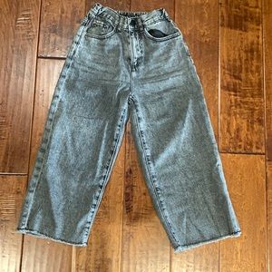 Zara Girl Wide Leg Cropped Jeans